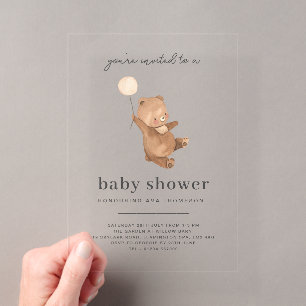 Teddy-Bär-Baby-Party-Einladung Acryleinladungen
