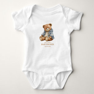 Teddy-Bär-Baby-Party-Einladung kann es kaum erwart Baby Strampler