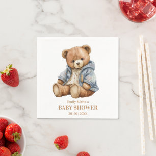 Teddy-Bär-Baby-Party-Einladung kann es kaum erwart Serviette