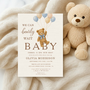 Teddy-Bär-Baby-Party Wir können es kaum erwarten Einladung