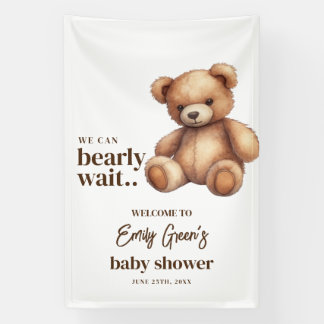 Teddy-Bär-Baby-Party Wir können es kaum erwarten m Banner