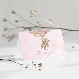 Teddy-Bär Baby-Rosa Dankeskarte
