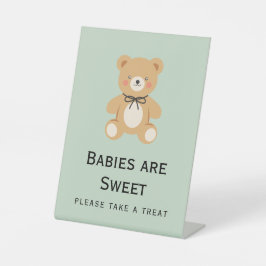 Teddy-Bär-Baby-Shower-Bitte-ein-Tisch-mit-Leckerei Sockelschild