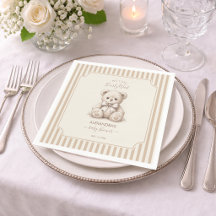 Teddy Bär Baby Shower Braune Streifen Kaum Erwarte