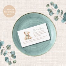 Teddy-Bär-Baby-Shower-Bücher-für-Baby-Beilagekarte