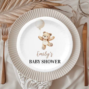 Teddy-Bär-Ballon-Baby-Shower-Papierteller Pappteller