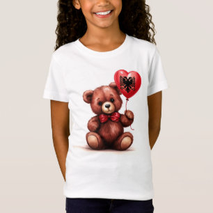 Teddy Bär & Ballon mit der albanischen Fahne. T-Shirt