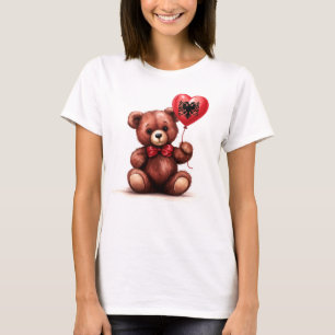 Teddy Bär & Ballon mit der albanischen Fahne. T-Shirt
