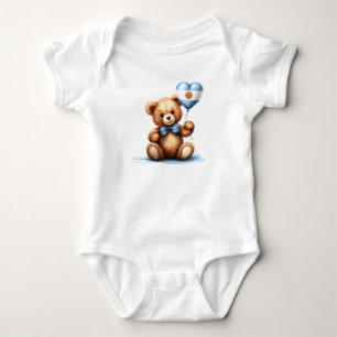 Teddy Bär & Ballon mit der argentinischen Flagge. Baby Strampler