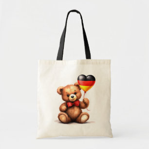 Teddy Bär & Ballon mit der deutschen Flagge. Tragetasche