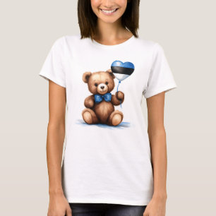 Teddy Bär & Ballon mit der estnischen Flagge. T-Shirt