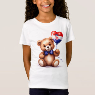 Teddy Bär & Ballon mit der kroatischen Flagge. T-Shirt