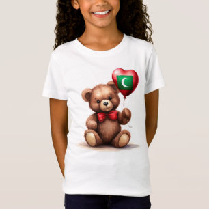 Teddy Bär & Ballon mit der Malediven Fahne. T-Shirt