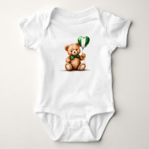 Teddy Bär & Ballon mit der nigerianischen Flagge. Baby Strampler