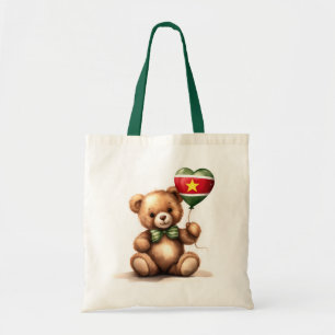 Teddy Bär & Ballon mit der Surinamesischen Fahne. Tragetasche