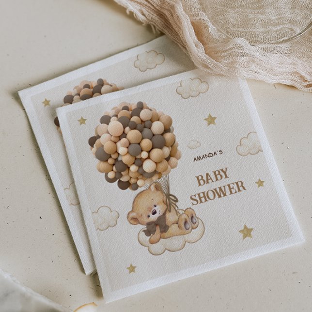 Teddy Bar Ballons beige braun Serviette (Von Creator hochgeladen)