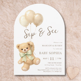 Teddy Bär Ballons Tor Schluck und Sieh Einladung