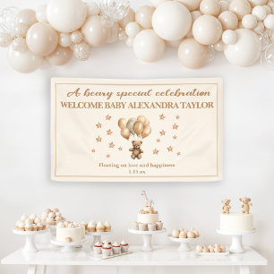 Teddy-Bär-Balloons fliegen davon Baby-Party Banner