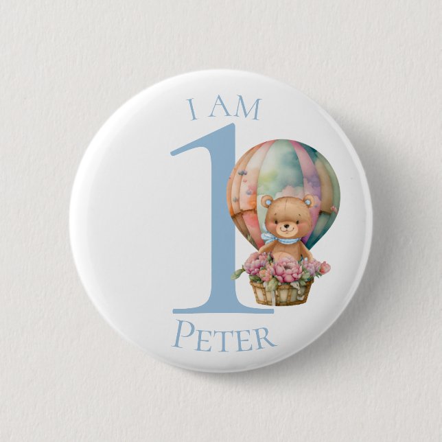Teddy Bar BIRTHDAY Button (Vorderseite)