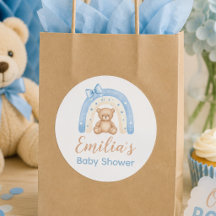 Teddy Bär Blau Regenbogen Junge Baby Shower