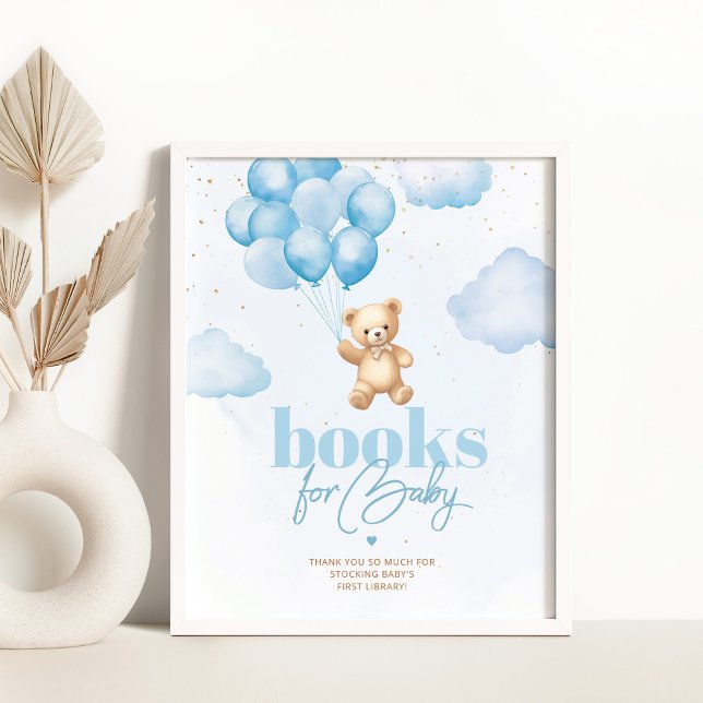 Teddy Bär blaue Ballons Baby Books for baby Poster (Von Creator hochgeladen)