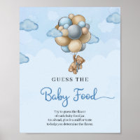 Teddy Bär blaue Ballons Guess The Baby Food Game
