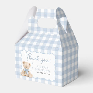 Teddy-Bär Blaue Gingham-Geschenkbox Geschenkschachtel