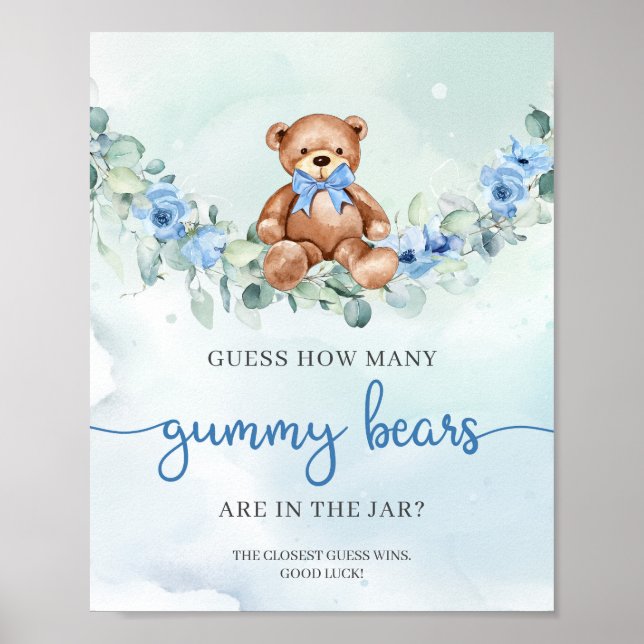 Teddy Bär bläuliche Ratten wie viele Gummibären Poster (Vorne)