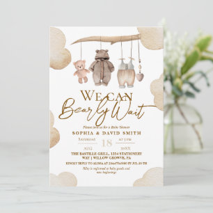 Teddy Bär Braun Waldjunge Baby Shower Einladung