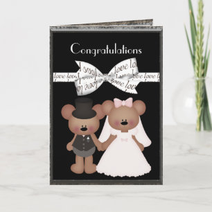 Teddy Bar Bride & Groom Wedding Karte