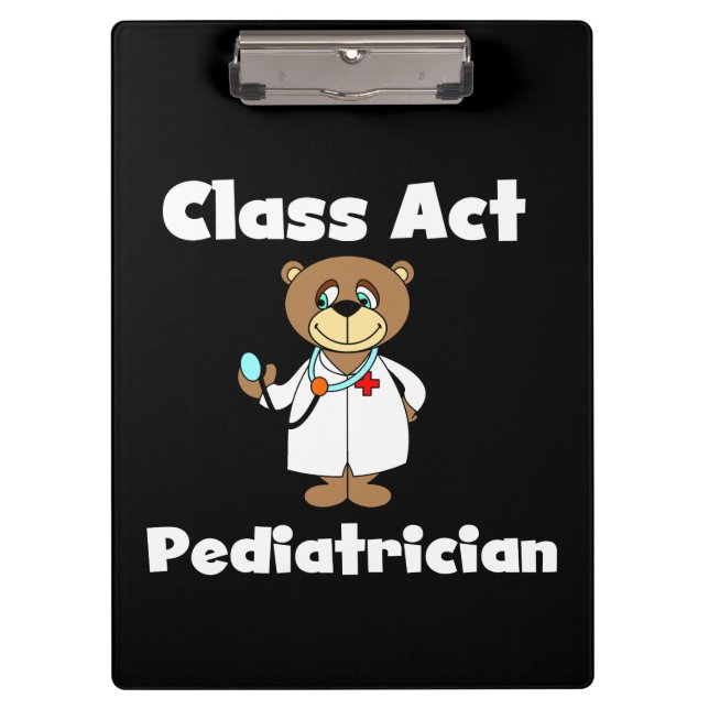 Teddy Bar Class Act Pädiatrier Clipboard Klemmbrett (Vorderseite)
