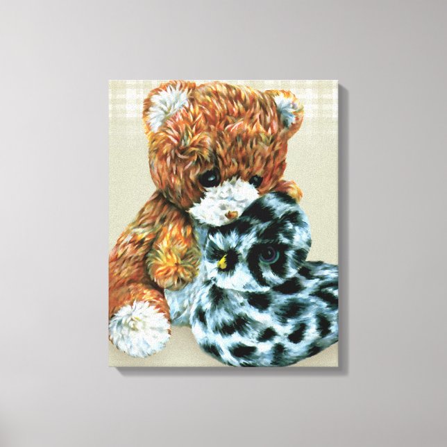 Teddy Bär Cuddles Leinwand Packprint (Vorderseite)