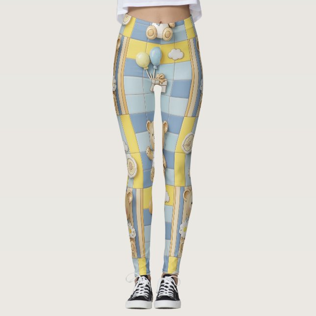 Teddy Bär Daisy Garten Muster (7) Leggings (Vorderseite)