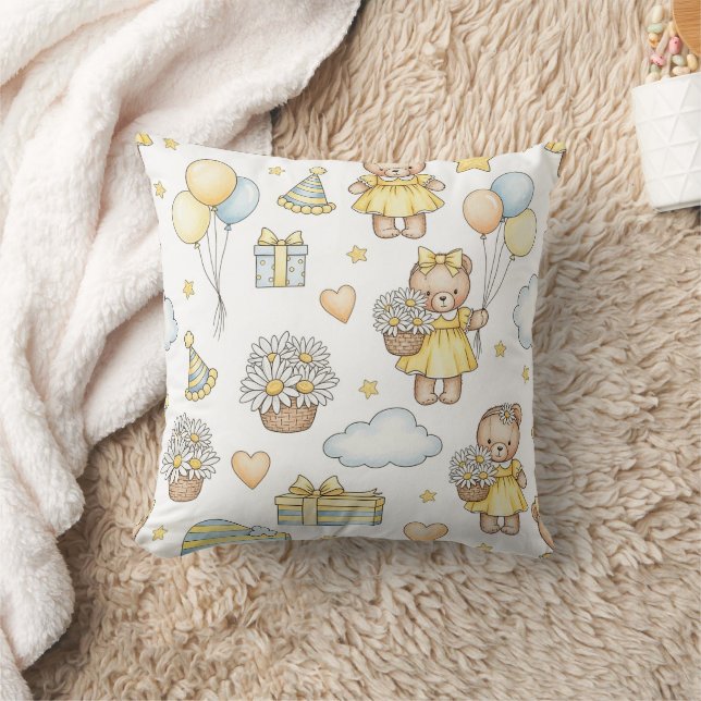 Teddy Bär Daisy Gartenmuster (14) Kissen (Decke)