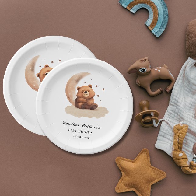 Teddy Bär ein geschlechtsneutrales Baby Pappteller (Von Creator hochgeladen)