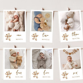 Teddy-Bär-Erste-Jahrestag-Fotobanner-Karte Feiertagskarte