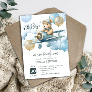 Teddy-Bär-Flugzeug-Baby-Party Einladung