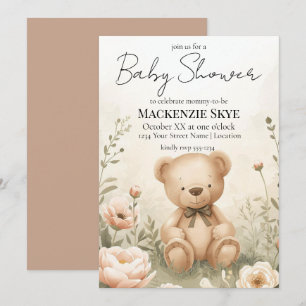 Teddy-Bär-Garten-Baby-Party Einladung
