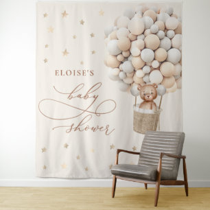 Teddy-Bär geschlechtsneutrale Babyparty-Rückwand Wandteppich