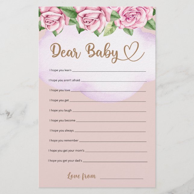 Teddy Bär Girl baby Dusche Sehr geehrte Babywünsch (Vorderseite)