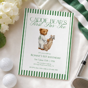Teddy-Bär-Golf 1. Geburtstagsfeier-Caddie-Bär Einladung