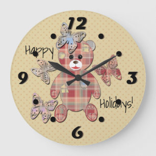 Teddy Bär Große Wanduhr