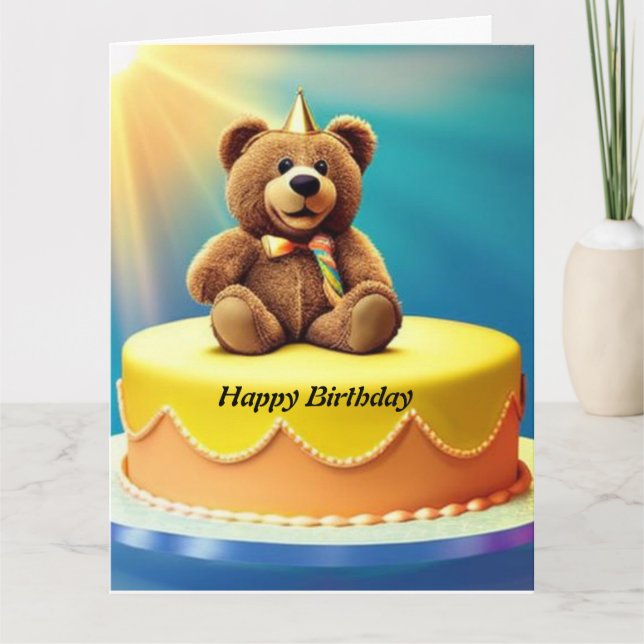 Teddy Bar Happy Birthday Card Karte (Vorderseite)