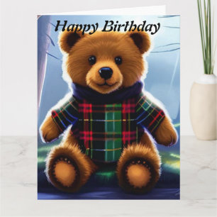 Teddy Bar Happy Birthday Card Karte