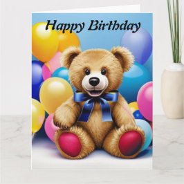 Teddy Bar Happy Birthday Card Karte