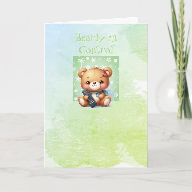 Teddy Bar Happy Birthday Grußkarte Dankeskarte (Vorderseite)