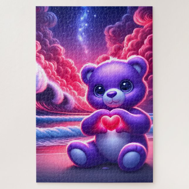 Teddy Bar Heart Hands Puzzle (Vertikal)