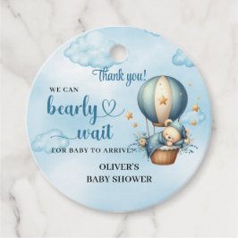 Teddy Bär heiße Luft Ballon frühzeitig blau braun Geschenkanhänger