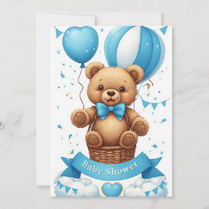 Teddy-Bär-Heißluftballon-Baby-Party 🧸 Einladung