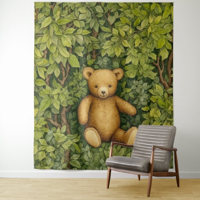 Teddy Bär im Jugendstil des Waldes Wandteppich (Beispiel)